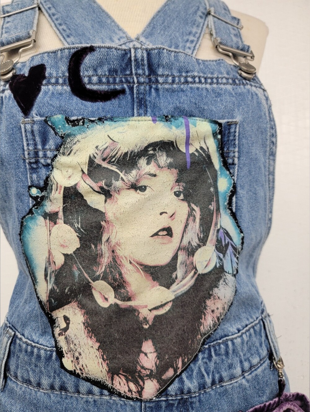 Stevie Nicks Overalls Shabby Chic Cottage Grunge - Upcycled